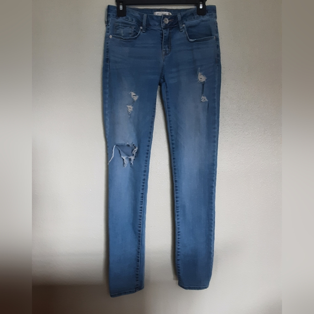 Bullhead Light Blue Distressed Skinny Jeans